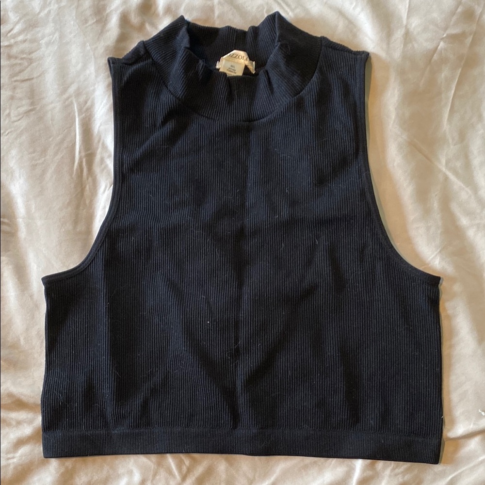 Bozzolo Midnight Sleeveless Mock Neck Top